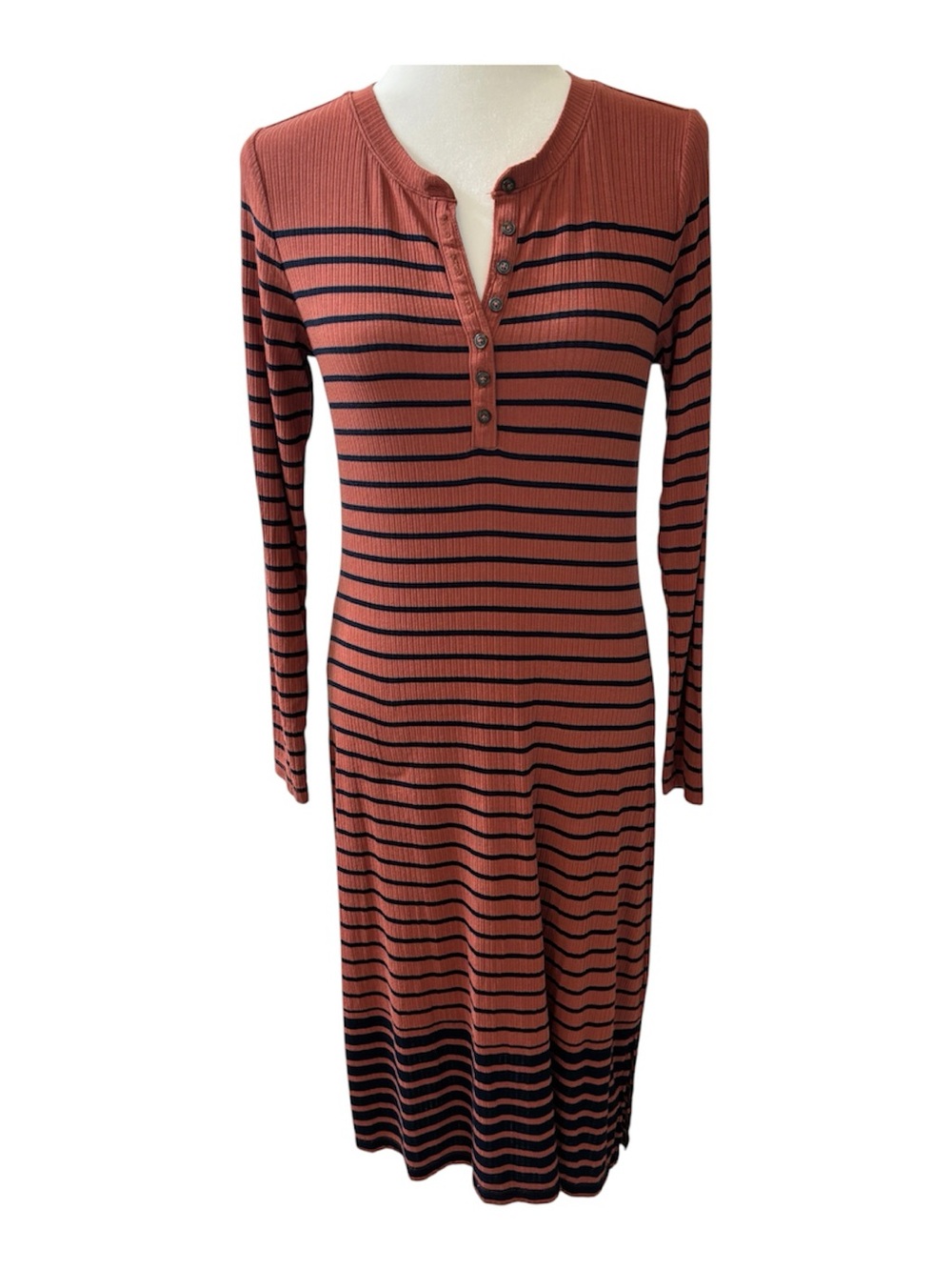 LOFT Striped Henley Dress